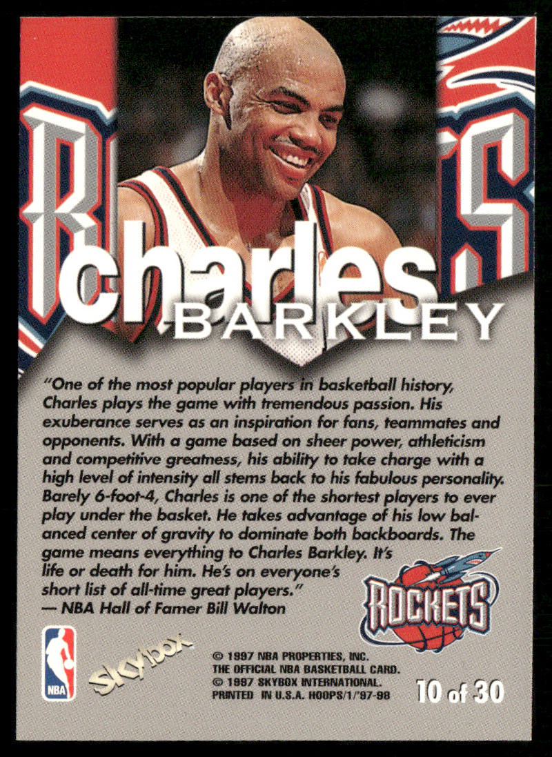 Charles Barkley 1997-98 Hoops Talkin' Hoops #10 Houston Rockets