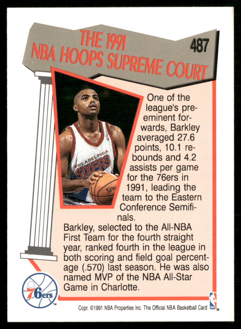 Charles Barkley 1991-92 Hoops #487 Philadelphia 76ers