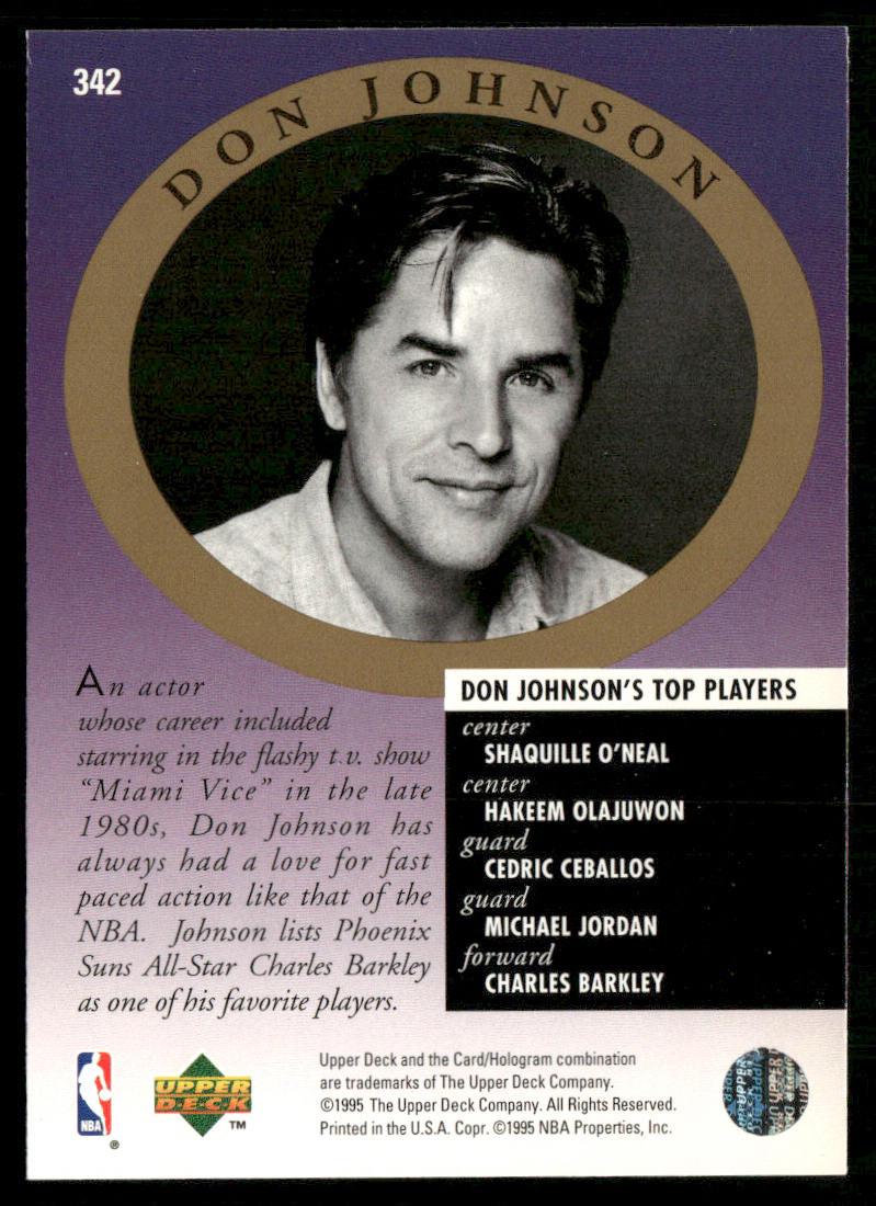 Charles Barkley / Don Johnson 1995-96 Upper Deck #342 Phoenix Suns