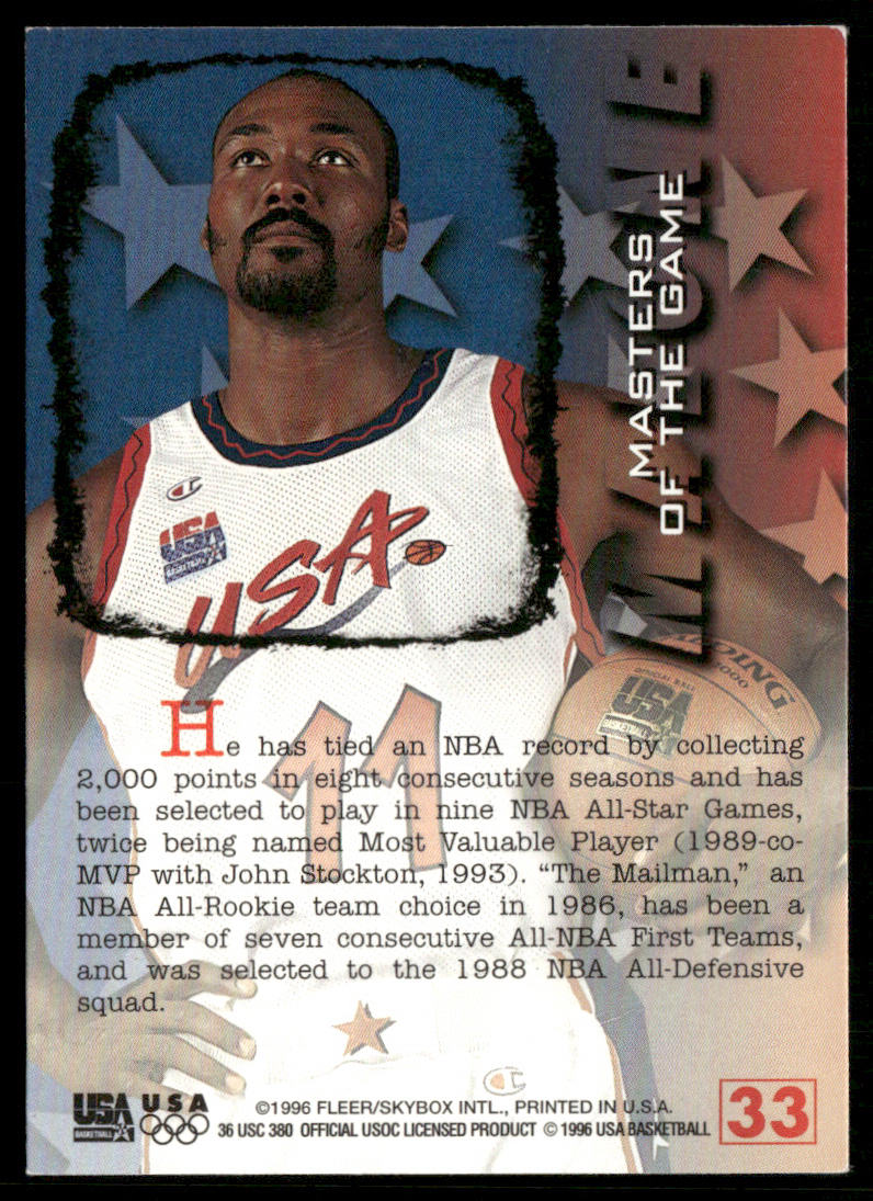 Karl Malone 1996 Fleer USA #33 USA