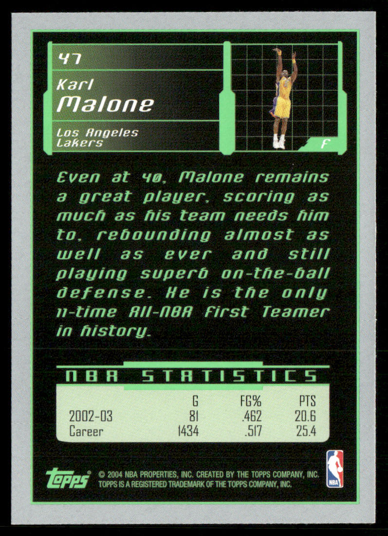 Karl Malone 2003-04 Topps Rookie Matrix #47 Los Angeles Lakers