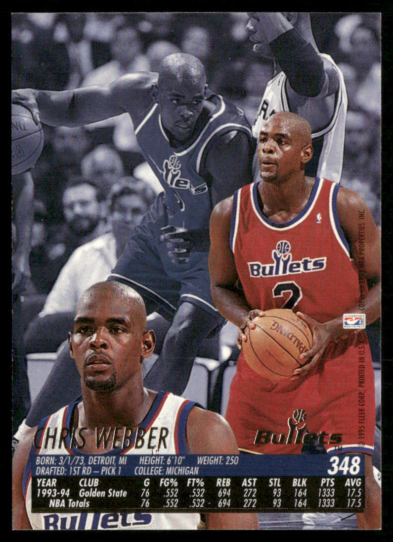Chris Webber 1994-95 Ultra #348 Washington Bullets