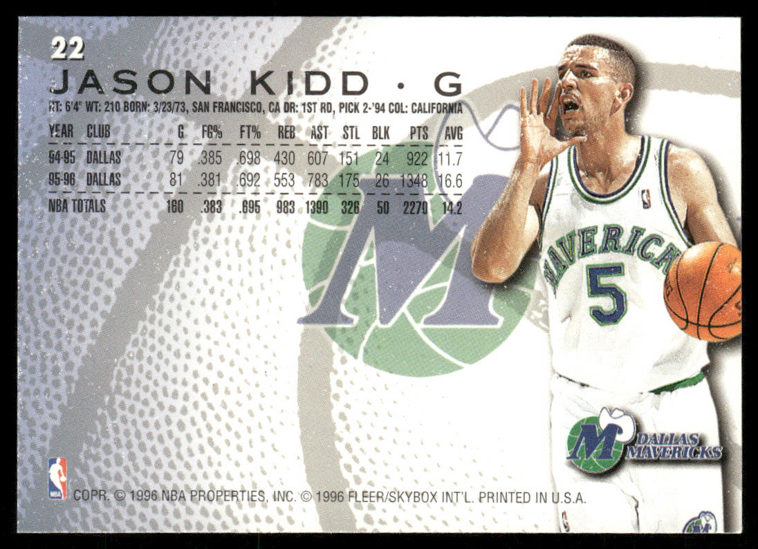 Jason Kidd 1996-97 Fleer #22 Dallas Mavericks