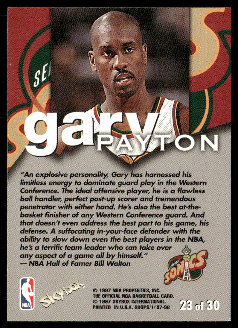 Gary Payton 1997-98 Hoops Talkin' Hoops #23 Seattle SuperSonics