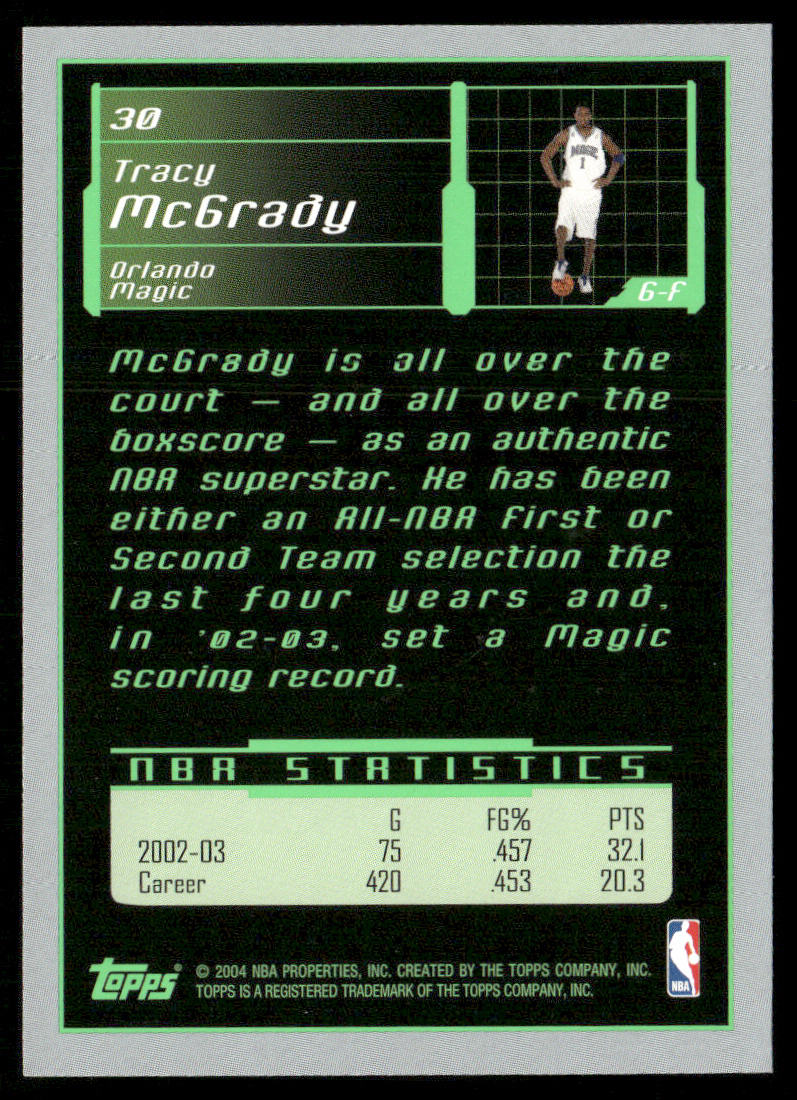 Tracy McGrady 2003-04 Topps Rookie Matrix #30 Orlando Magic