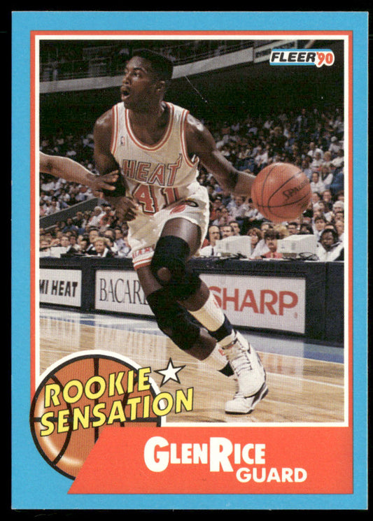 Glen Rice 1990-91 Fleer Rookie Sensations #3 Miami Heat