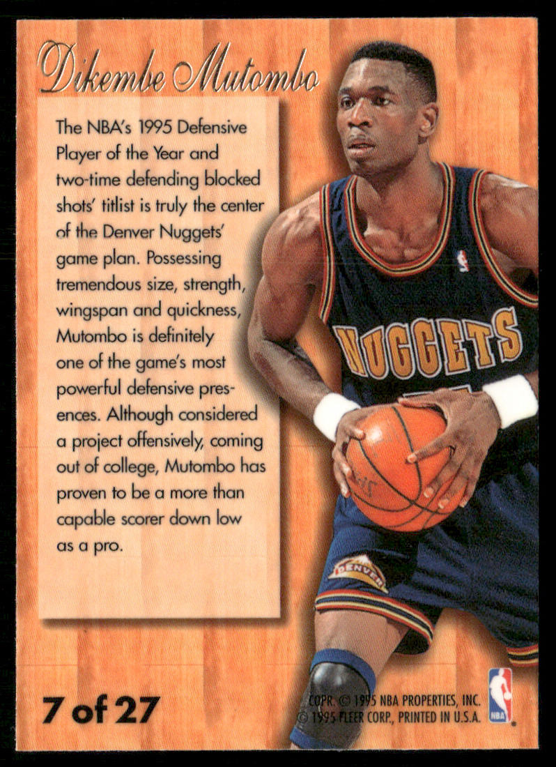 Dikembe Mutombo 1995-96 Fleer Flair Hardwood Leader #7 Denver Nuggets