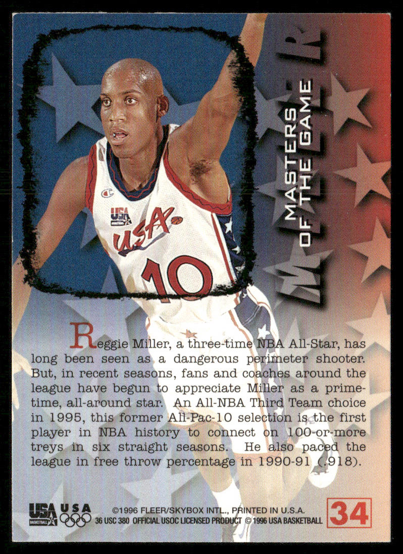Reggie Miller 1996 Fleer USA #34 USA
