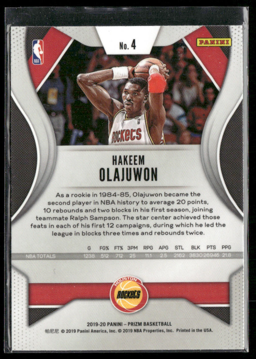 Hakeem Olajuwon 2019-20 Panini Prizm #4 Houston Rockets