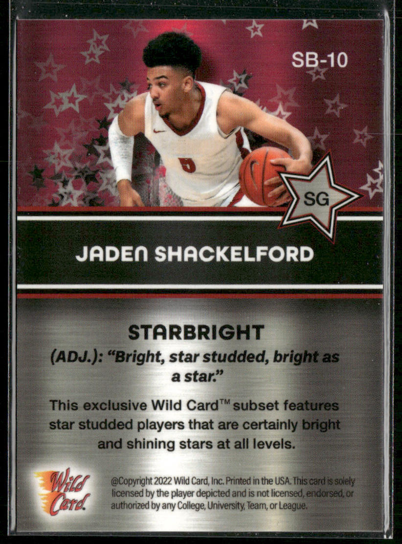 Jaden Shackelford 2021-22 Wild Card Alumination Starbright Red #SB-10