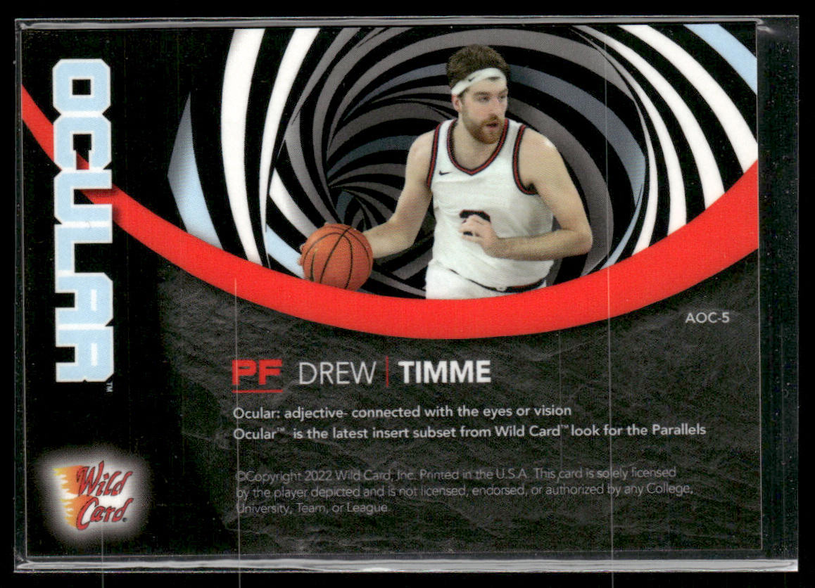 Drew Timme 2021-22 Wild Card Alumination Ocular #AOC-5 Gonzaga Bulldogs