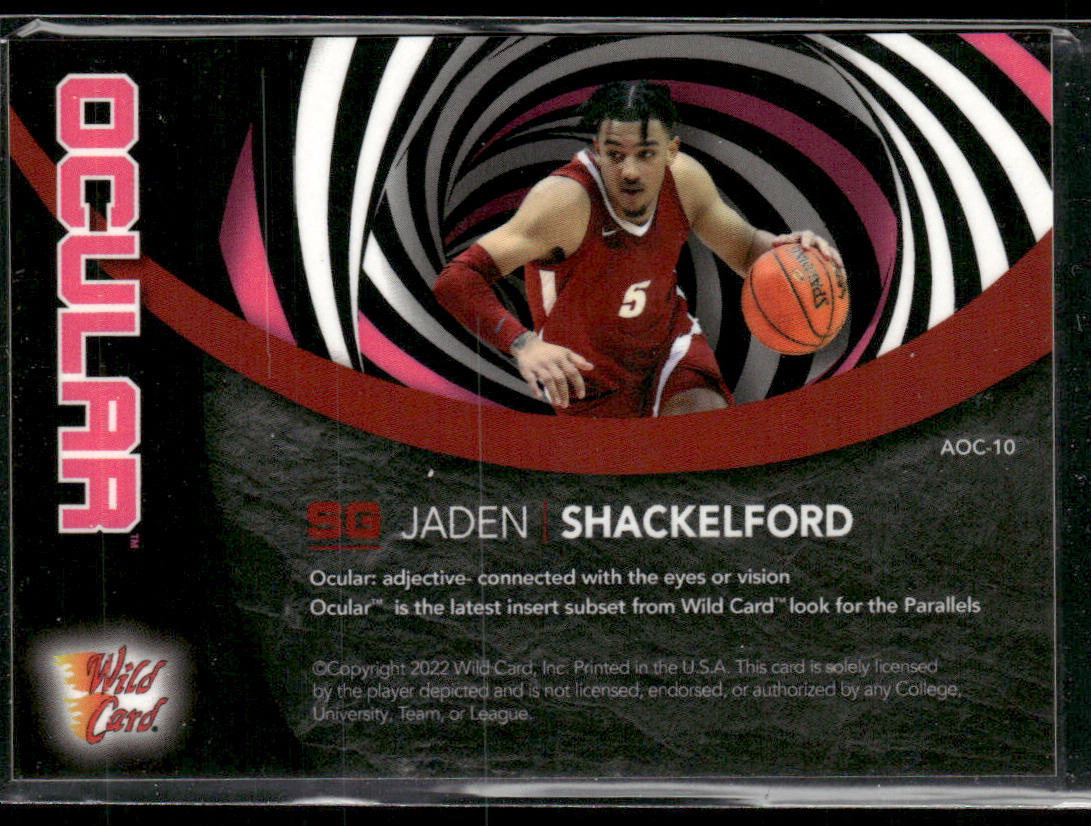 Jaden Shackelford 2021-22 Wild Card Alumination Ocular Single Swirl Red #AOC-10