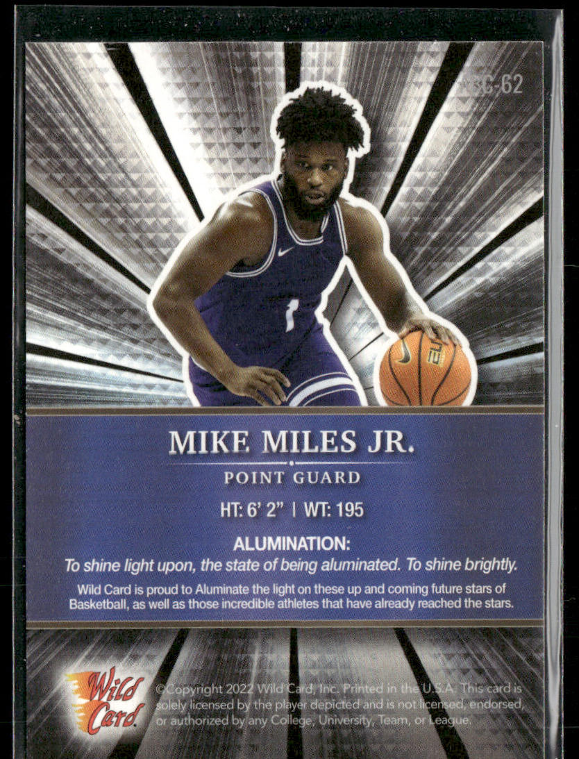 Mike Miles Jr. 2021-22 Wild Card Alumination #ABC-62 TCU Horned Frogs