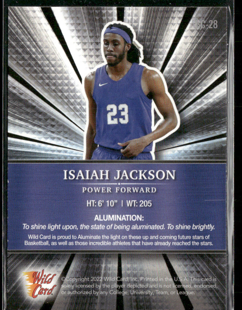 Isaiah Jackson 2021-22 Wild Card Alumination #ABC-28 Indiana Pacers