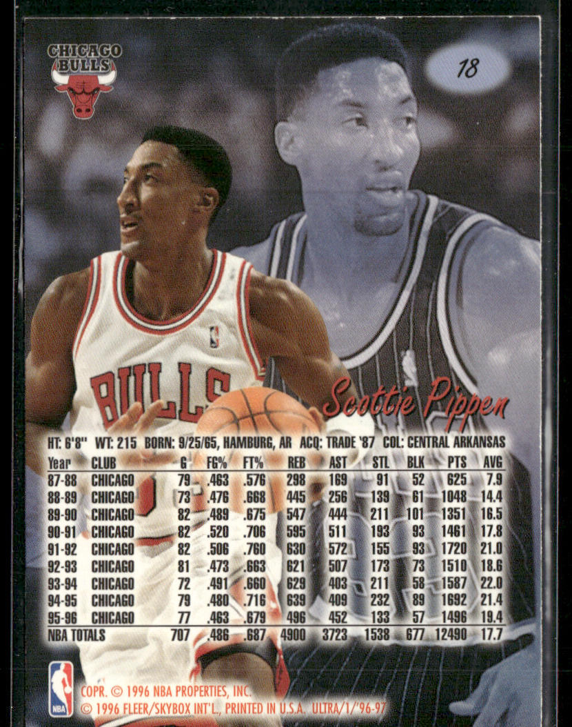 Scottie Pippen 1996-97 Ultra #18 Chicago Bulls