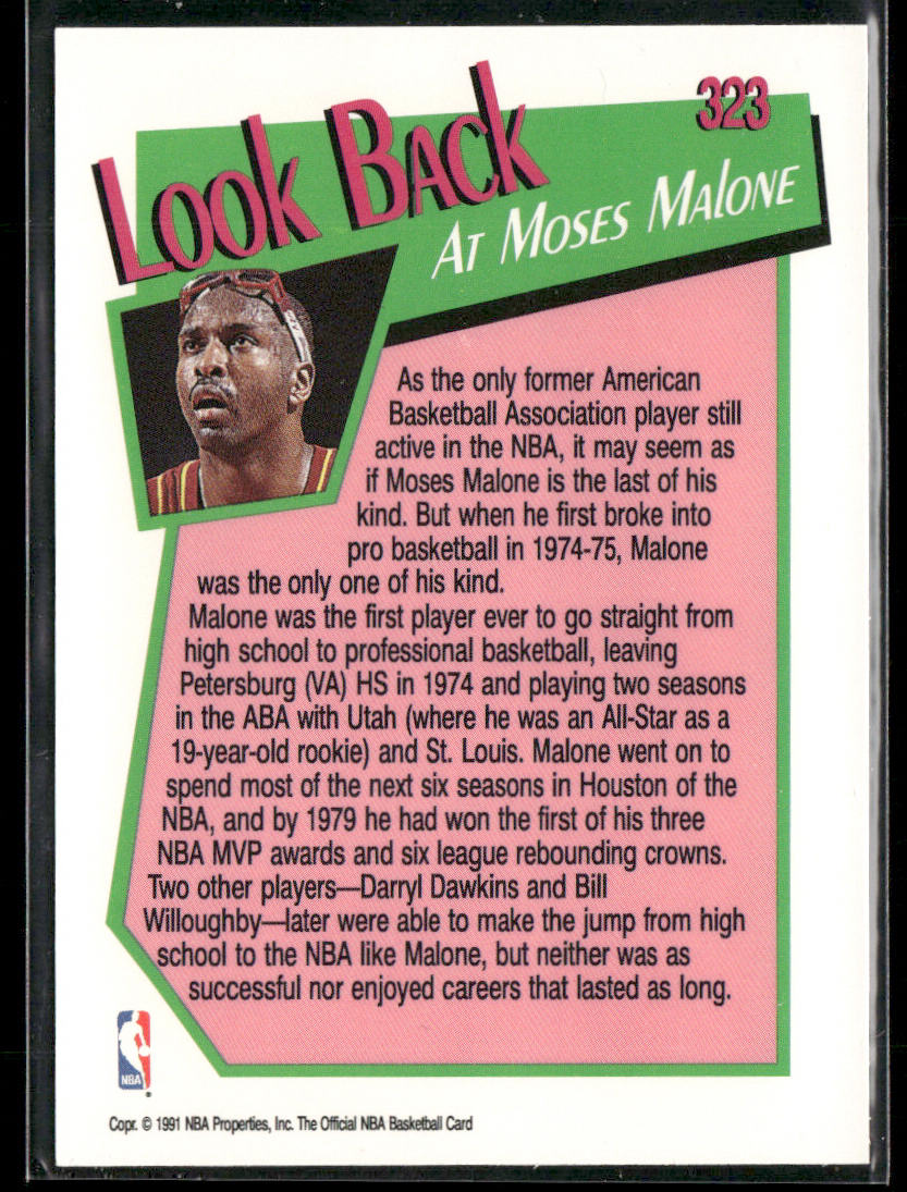 Moses Malone 1991-92 Hoops #323 Houston Rockets
