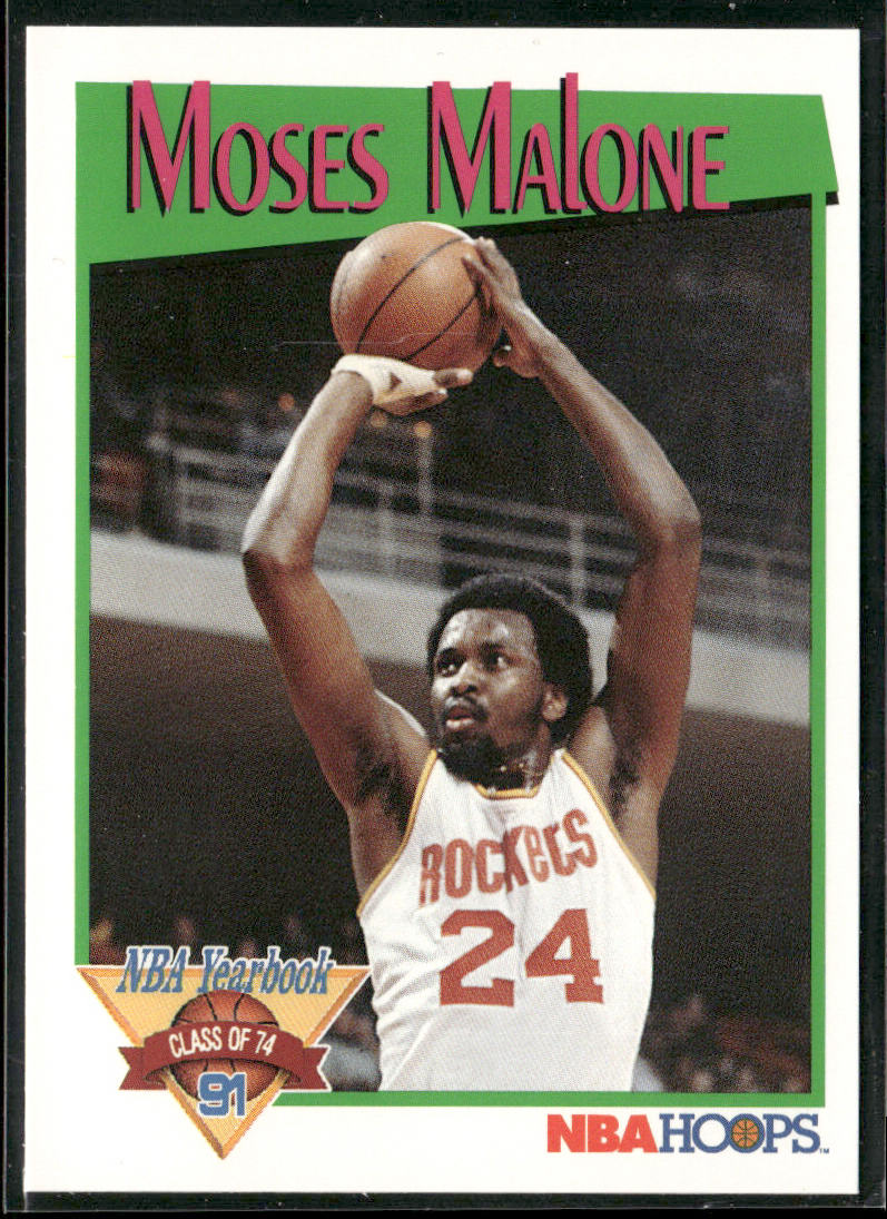 Moses Malone 1991-92 Hoops #323 Houston Rockets