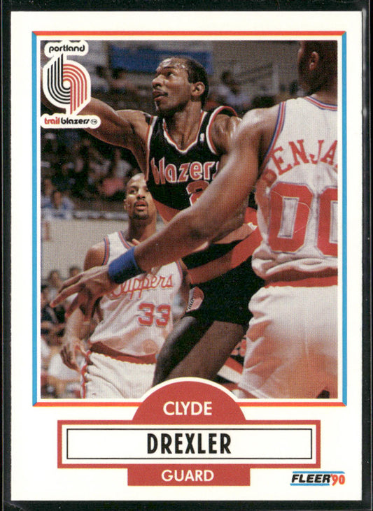 Clyde Drexler 1990-91 Fleer #154 Portland Trail Blazers