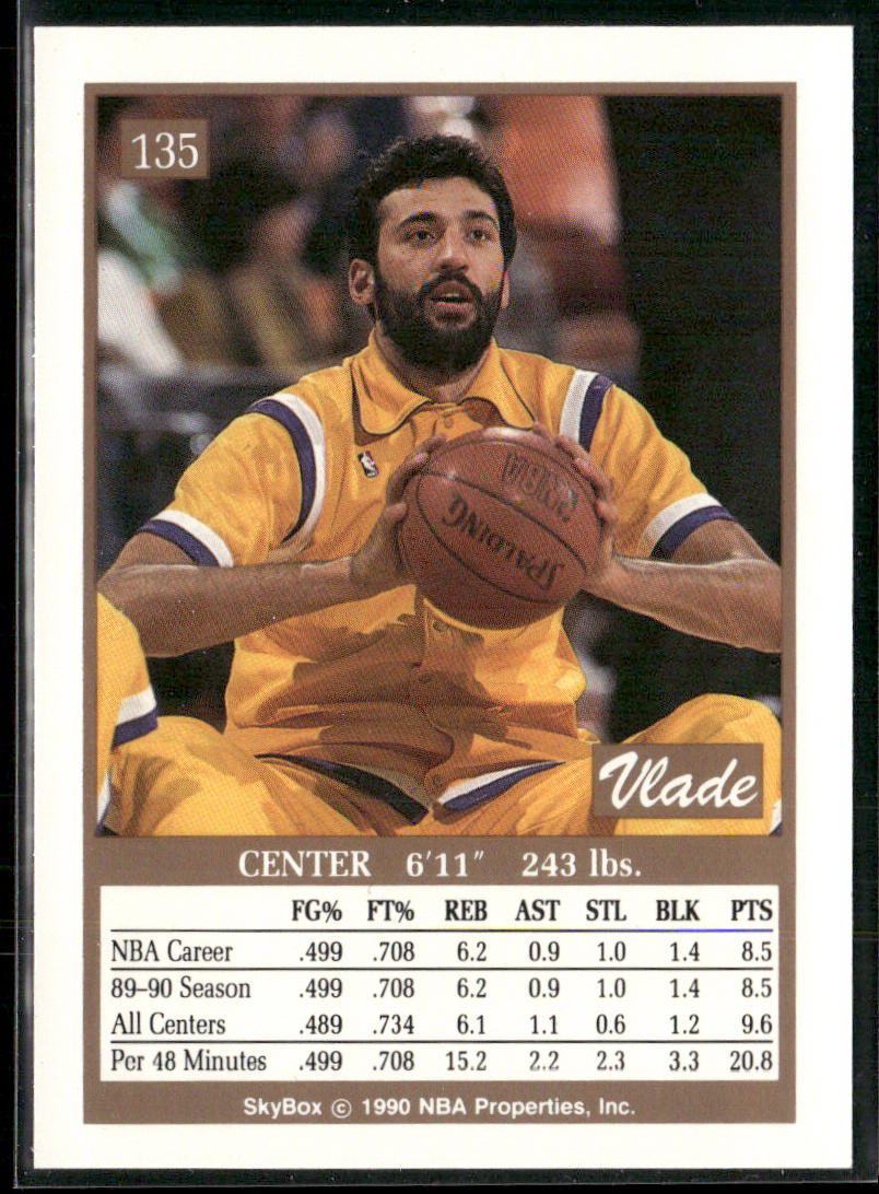 Vlade Divac 1990-91 SkyBox #135 RC Los Angeles Lakers