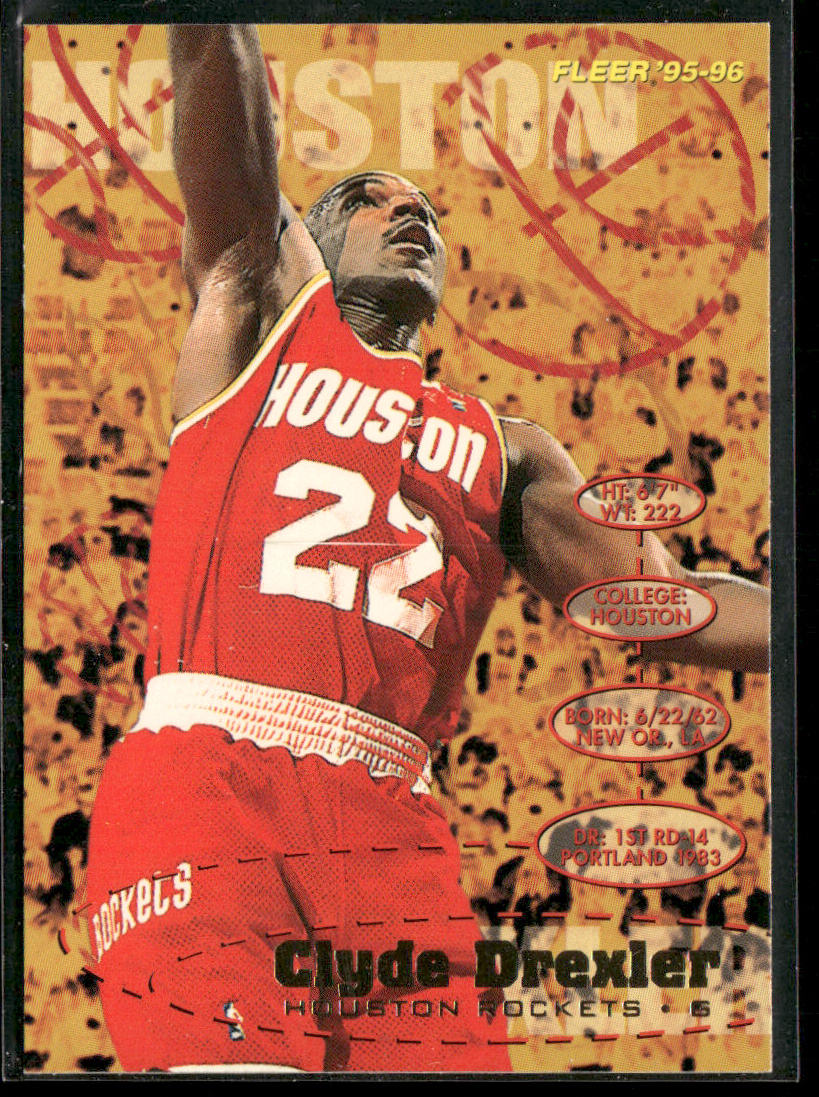 Clyde Drexler 1995-96 Fleer #66 Houston Rockets