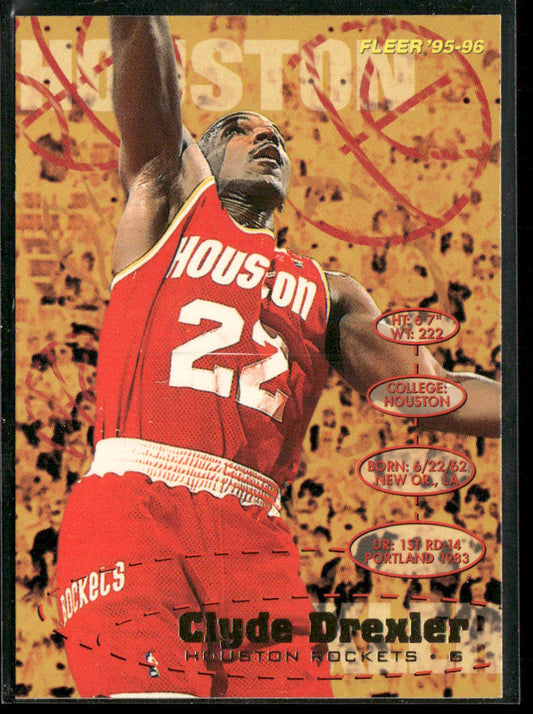 Clyde Drexler 1995-96 Fleer #66 Houston Rockets