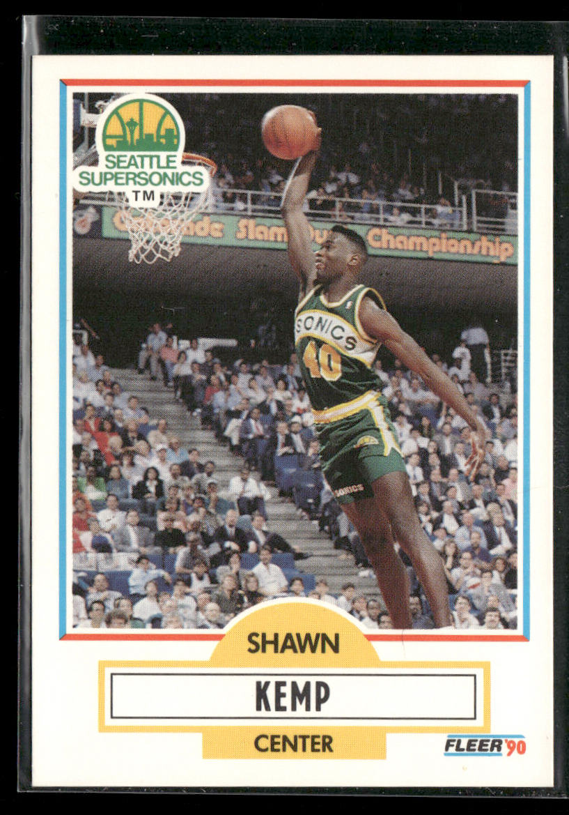Shawn Kemp 1990-91 Fleer #178b RC Seattle SuperSonics