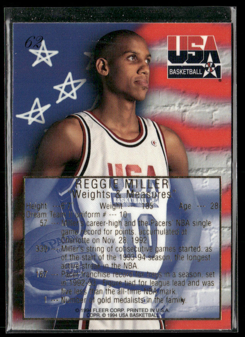 Reggie Miller 1994 Flair USA #62 USA