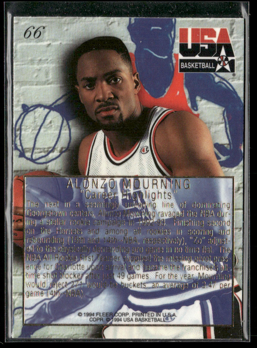 Alonzo Mourning 1994 Flair USA #66 USA