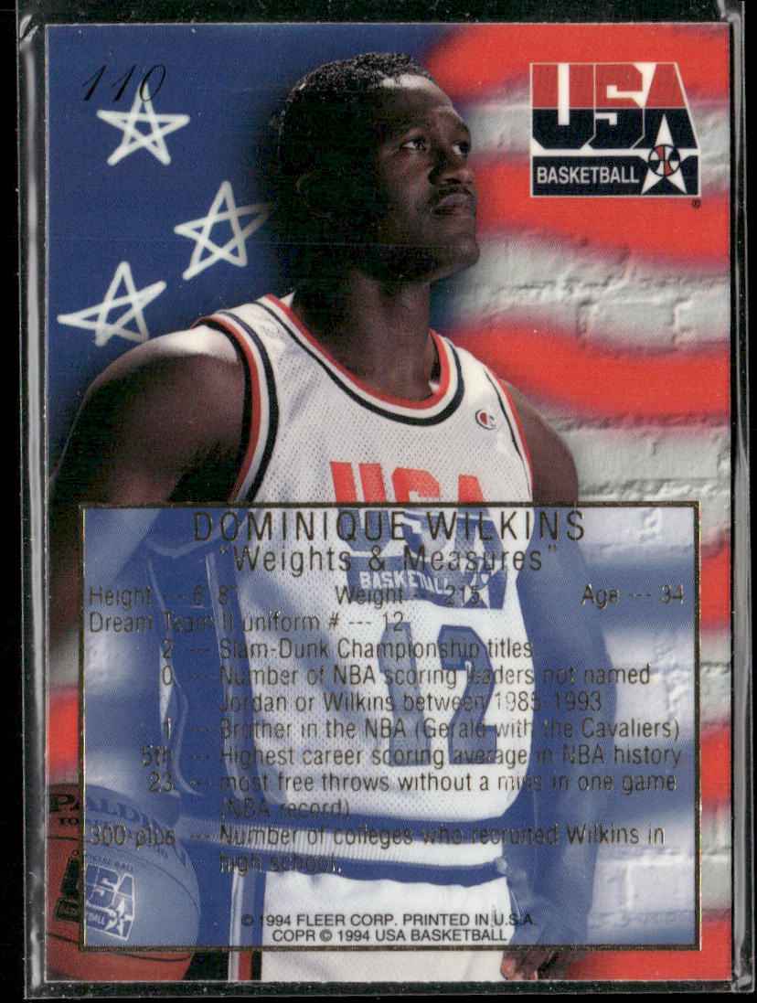 Dominique Wilkins 1994 Flair USA #110 USA