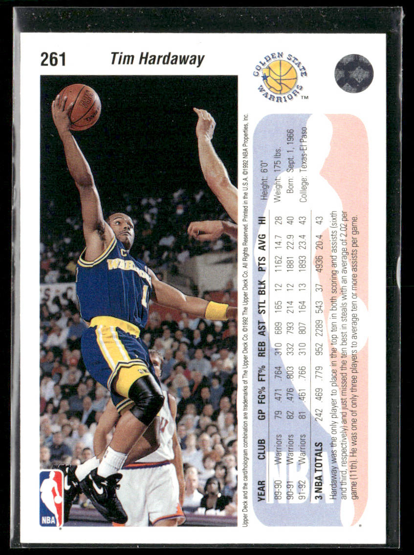 Tim Hardaway 1992-93 Upper Deck #261b Golden State Warriors