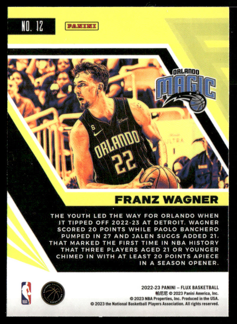 Franz Wagner 2022-23 Panini Flux #12 Orlando Magic