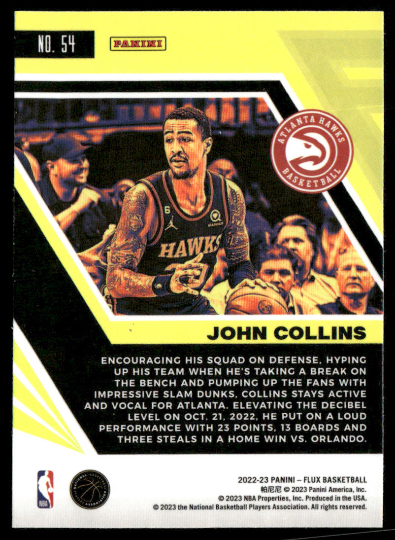 John Collins 2022-23 Panini Flux #54 Atlanta Hawks