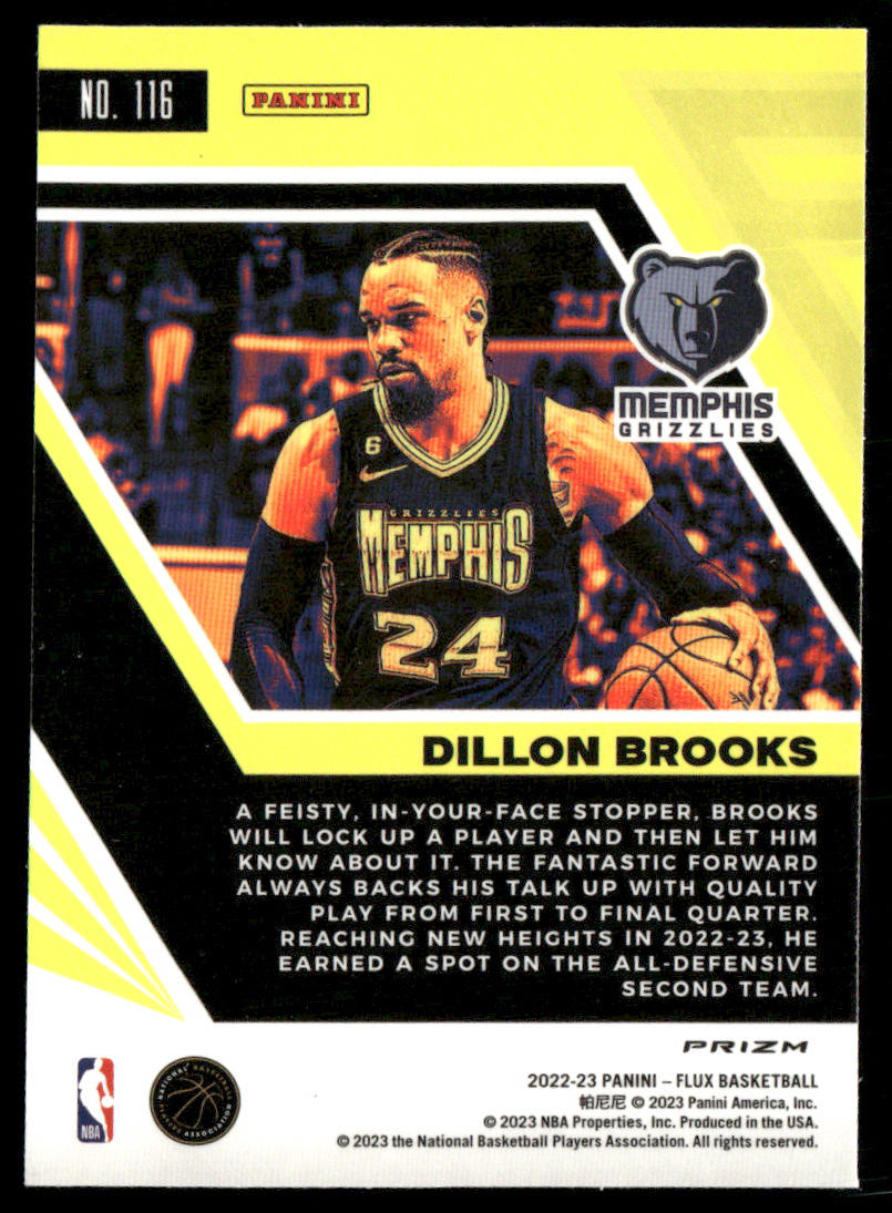 Dillon Brooks 2022-23 Panini Flux Silver #116 Memphis Grizzlies