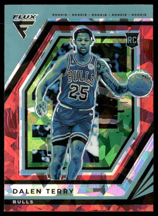 Dalen Terry 2022-23 Panini Flux Red Cracked Ice #235 RC Chicago Bulls