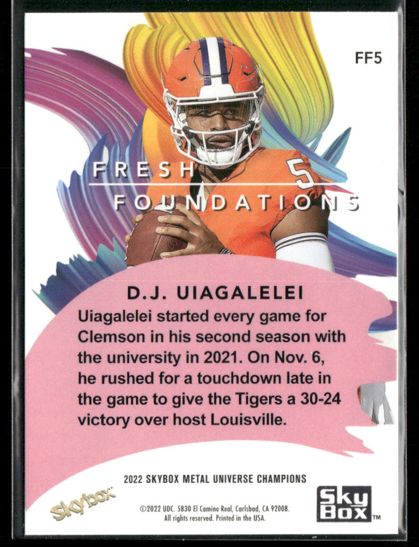 D.J. Uiagalelei 2022 SkyBox Metal Universe Champions Fresh Foundations #FF5