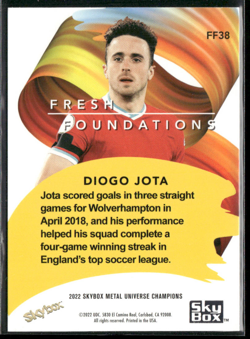 Diogo Jota 2022 SkyBox Metal Universe Champions Fresh Foundations #FF38