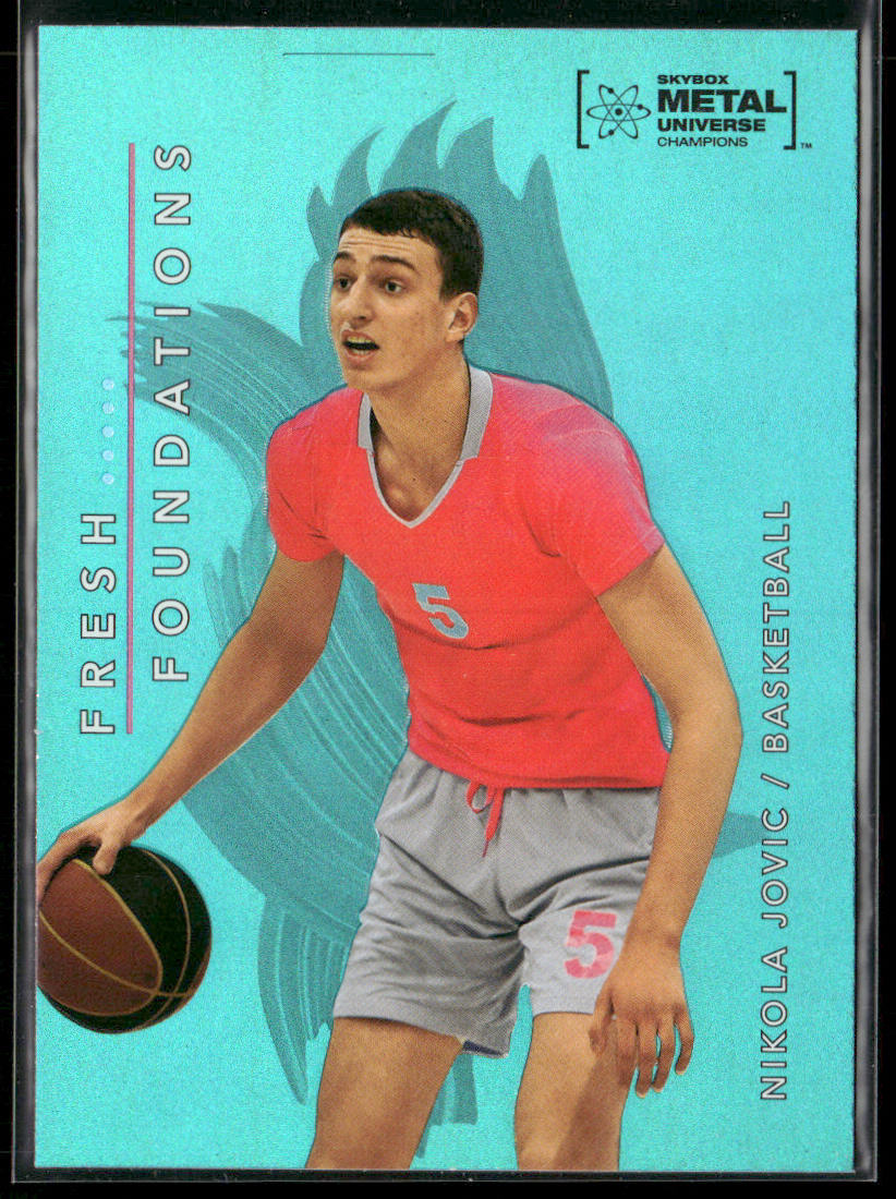 Nikola Jovic 2022 SkyBox Metal Universe Champions Fresh Foundations Aqua #FF35