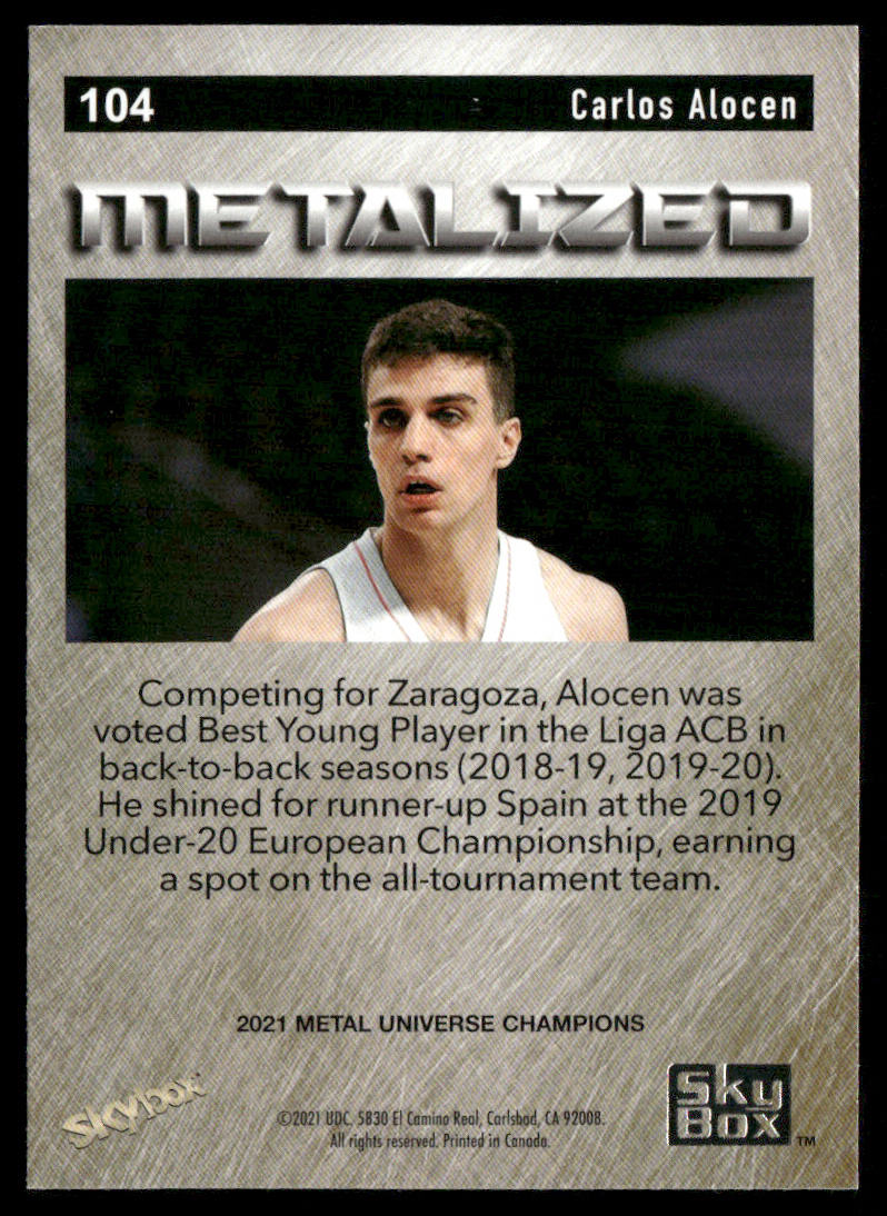 Carlos Alocen 2021 SkyBox Metal Universe Champions #104