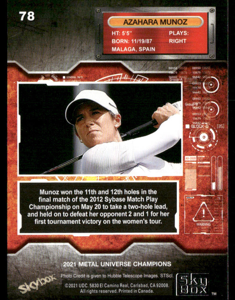 Azahara Munoz 2021 SkyBox Metal Universe Champions #78