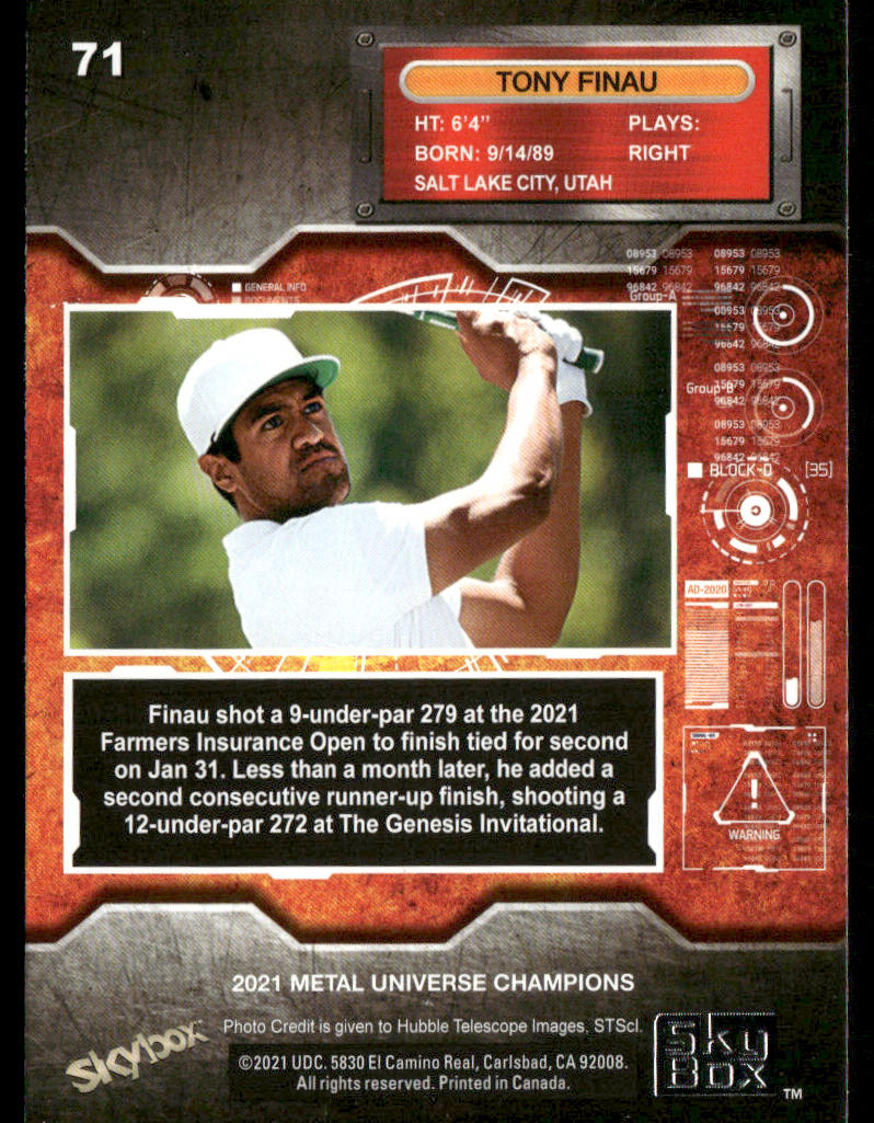 Tony Finau 2021 SkyBox Metal Universe Champions 1997-98 Retro #RB-37