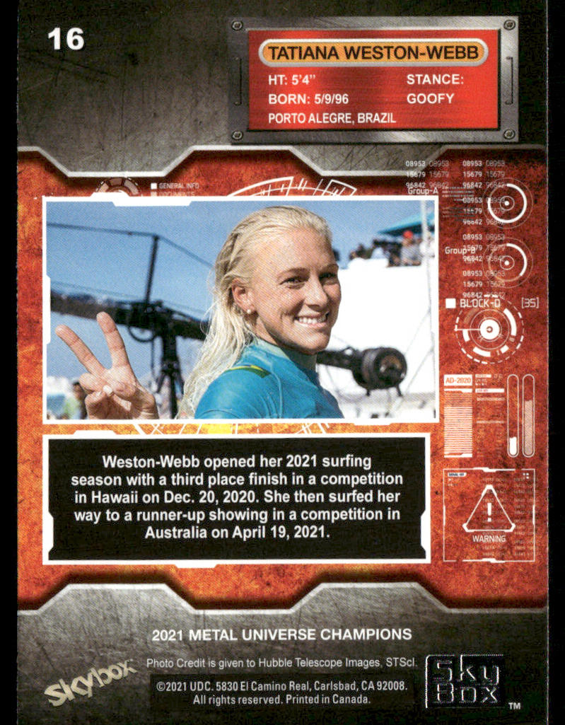Tatiana Weston-Webb 2021 SkyBox Metal Universe Champions #16