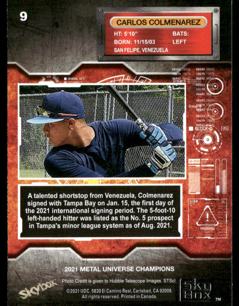 Carlos Colmenarez 2021 SkyBox Metal Universe Champions #9