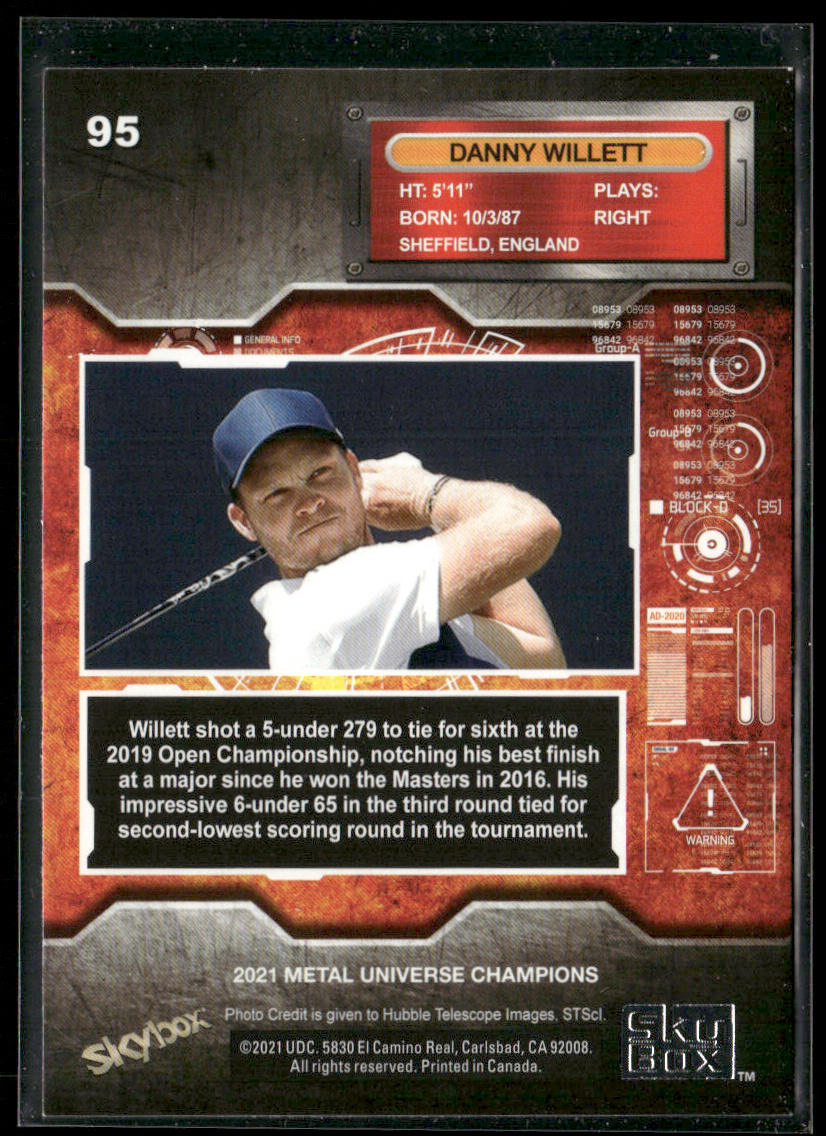 Danny Willett 2021 SkyBox Metal Universe Champions Copper #95