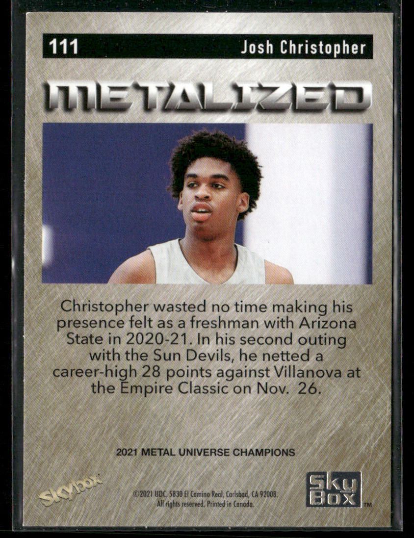 Josh Christopher 2021 SkyBox Metal Universe Champions #111