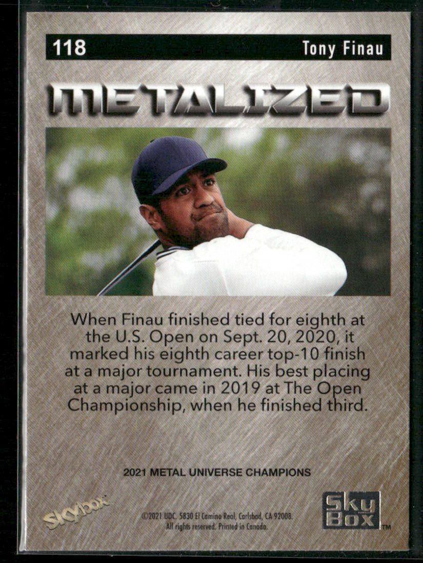 Tony Finau 2021 SkyBox Metal Universe Champions #118 New York Yankees