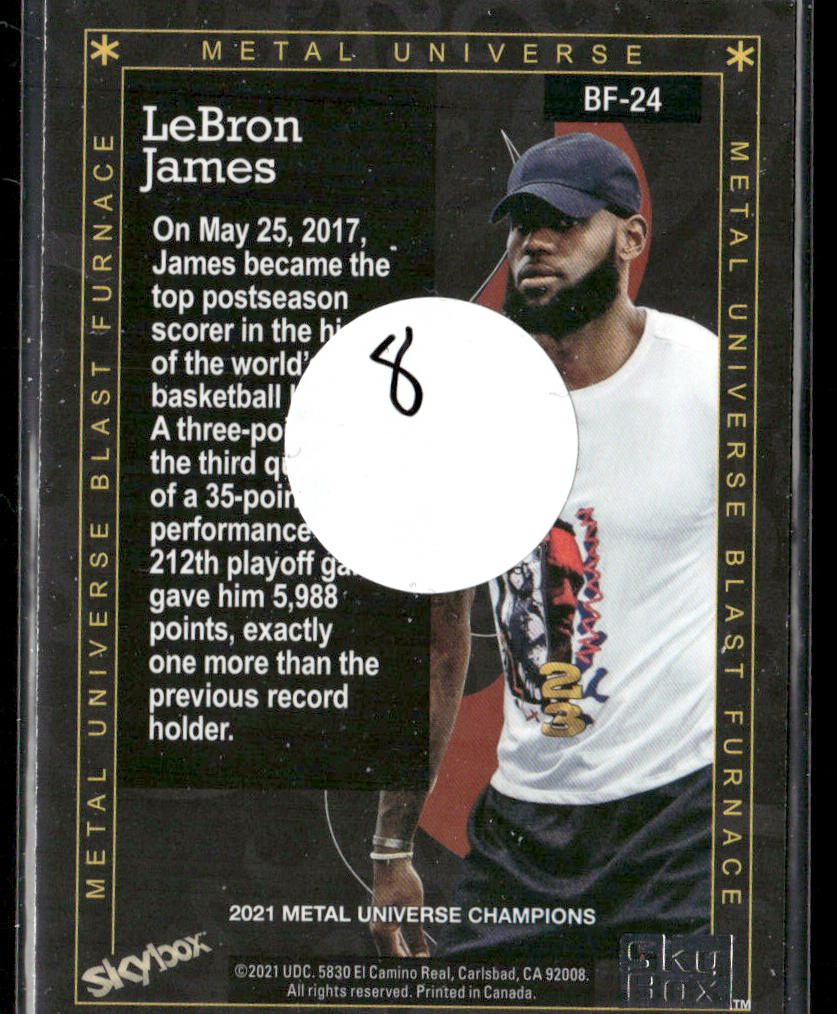 LeBron James 2021 SkyBox Metal Universe Champions Blast Furnace #BF-24