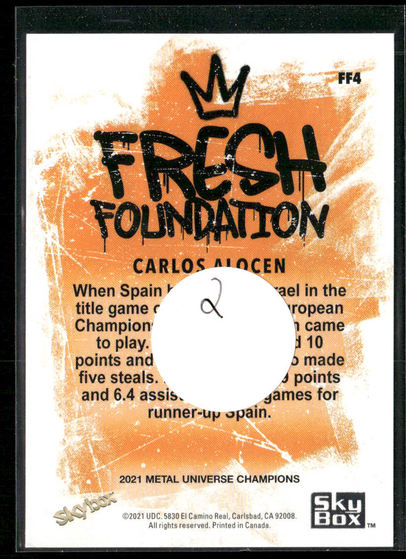 Carlos Alocen 2021 SkyBox Metal Universe Champions Fresh Foundation #FF4