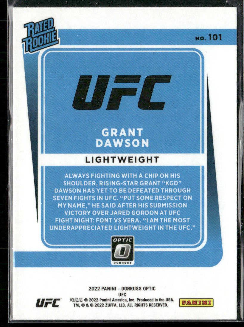 Grant Dawson 2022 Donruss Optic UFC #101 RC