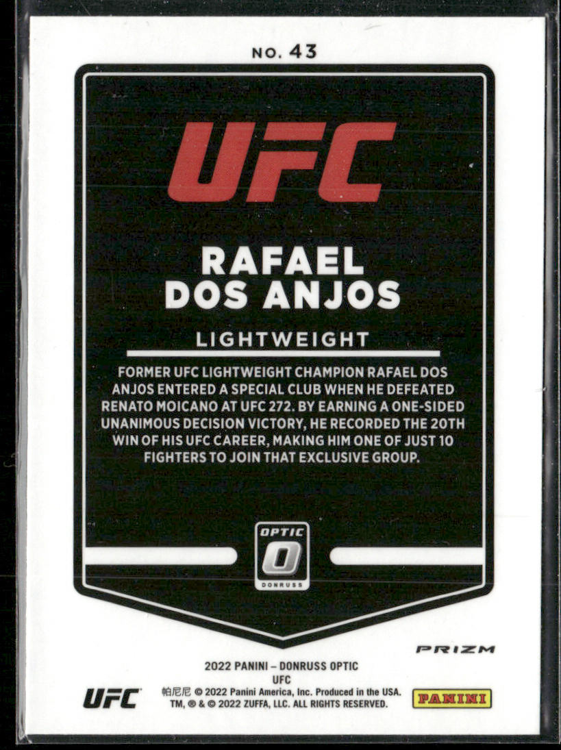 Rafael Dos Anjos 2022 Donruss Optic UFC Purple #43
