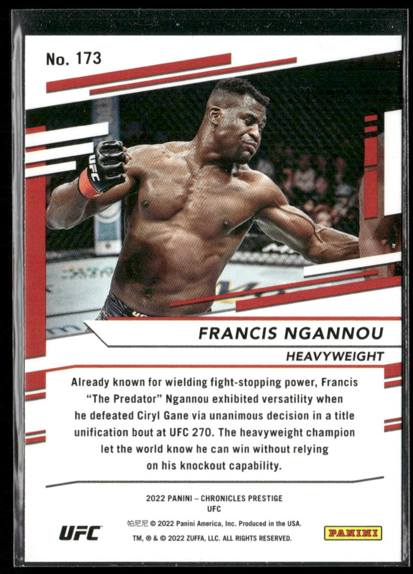 Francis Ngannou 2022 Panini Chronicles UFC #173